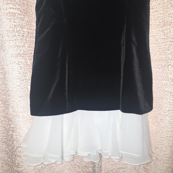 Amanda Uprichard Black Velvet And White Dress - Picture 7 of 10